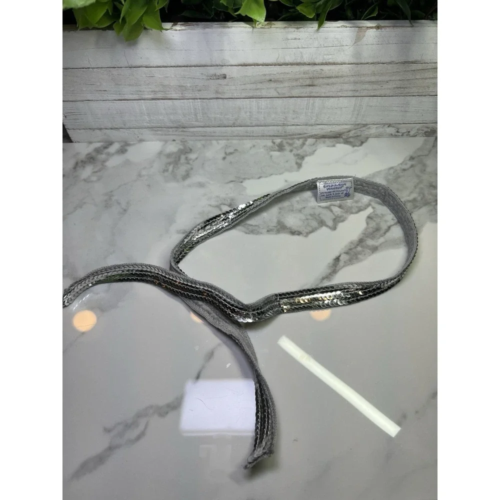 BUILD A BEAR WORKSHOP BAB - Silver Gray Sequin Belt